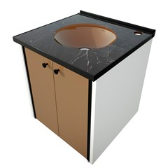Gabinete Para Banheiro Cris Fênix Nero 42cm 1010-3 Crismetal