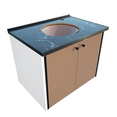 Gabinete Para Banheiro Cris Fênix Nero 60cm 1013 Crismetal