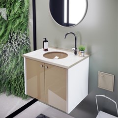 Gabinete Para Banheiro Cris Fênix Marmo 60cm 1015-4 Crismetal