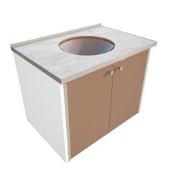 Gabinete Para Banheiro Cris Fênix Marmo 60cm 1015-4 Crismetal