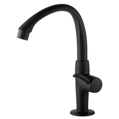 Torneira Lavatório Em Abs Mesa Bica Móvel Alta Linea Preta 300005609 Tigre