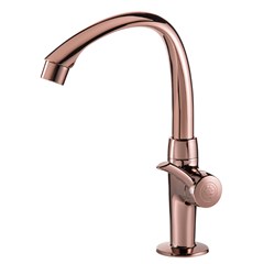 Torneira Lavatório Em Abs Mesa Bica Móvel Alta Linea Rosé Gold 300005613 Tigre