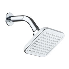 Chuveiro Em Abs Articulado Quadrado Cromado Com Branco 10865 Sorte Metais