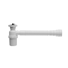 Sifão Copo Tubo Extensível  49cm Universal Pvc Branco Com Válvula Inox Ssucv Astra