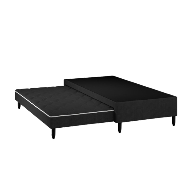 Base Box Solteiro Com Auxiliar 88x188x25cm Preto Plumatex