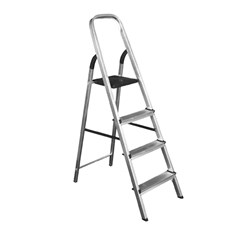 Escada Tesoura Alumínio Natural 4 Degraus Alt.Uso 87cm 120kg Esc001003 Quality