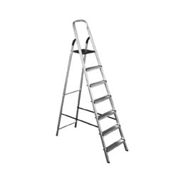 Escada Tesoura Alumínio Natural 7 Degraus Alt.Uso 1,54m 120kg Esc001006 Quality