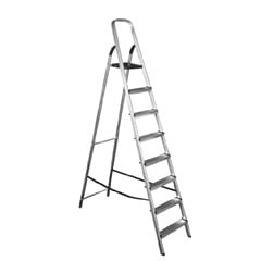 Escada Tesoura Alumínio Natural 8 Degraus Alt.Uso 1,76m 120kg Esc001007 Quality