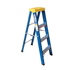 Escada Tesoura Em Fibra de Vidro E Alumínio 4 Degraus (Patamar Incluído) Alt.Uso 1,20m Tafp-4 Wbertolo