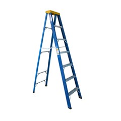 Escada Tesoura Em Fibra de Vidro E Alumínio 7 Degraus (Patamar Incluído) Alt.Uso 2,10m Tafp-7 Wbertolo