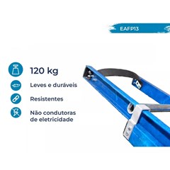 Escada Extensível Em Fibra de Vidro E Alumínio 2,60m A 4,10m/8 A 13 Degraus Eafp-13 Wbertolo