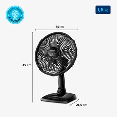 Ventilador Oscilante de Mesa Super Power 30cm Preto Vsp-30-B Mondial