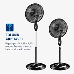 Ventilador Oscilante de Coluna Super Power 40cm Preto Vsp-40c-Nb Mondial