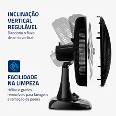 Ventilador Oscilante de Mesa Super Power 40cm Preto Vsp-40-B Mondial