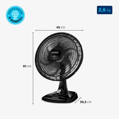 Ventilador Oscilante de Mesa Super Power 40cm Preto Vsp-40-B Mondial