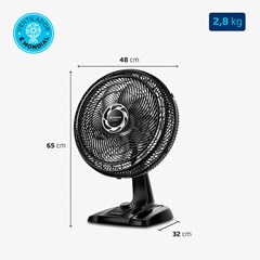 Ventilador Oscilante de Mesa Turbo 40cm Preto Nvp-40-8p-B Mondial