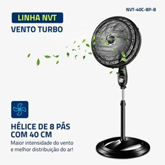 Ventilador Oscilante de Coluna Turbo 40cm Preto Nvt-40c-8p-B Mondial