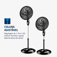 Ventilador Oscilante de Coluna Turbo 40cm Preto Nvt-40c-8p-B Mondial