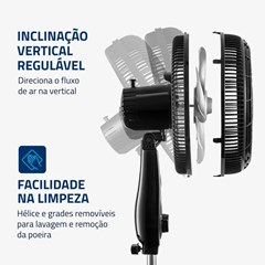 Ventilador Oscilante de Coluna Turbo 40cm Preto Nvt-40c-8p-B Mondial