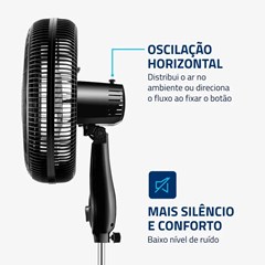 Ventilador Oscilante de Coluna Turbo 40cm Preto Nvt-40c-8p-B Mondial