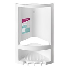 Cantoneira P/Box Pvc Branca Com Ganchos C.23,5 X L.14 X A.38,5cm 5012-2 Primafer