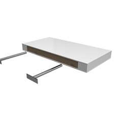 Prateleira Mdf Revestido Sofistic L.25 X C.100cm Branca Espessura 3,5m Com Suporte Invisível 107 Prat-Up