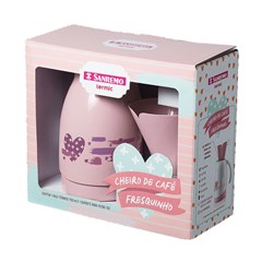 Conjunto Bule Térmico + Suporte Para Filtro de Café 102 Branco/Rosa Sr1011/61 Sanremo