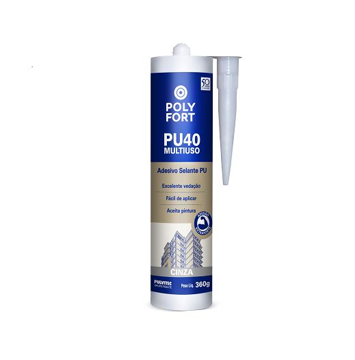 Adesivo Multiuso Pu40 Cinza 360g Polyfort