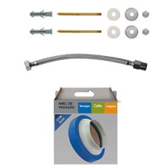 Bacia Com Caixa Acoplada Thema Branca C/Anel +Assento+Engate+ Parafusos Incepa