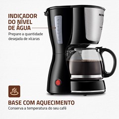 Cafeteira Elétrica Dolce Arome 550w 220v Jarra Vidro Até 18 Xícaras Preto/Inox C-30-18x Mondial