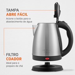 Chaleira Elétrica Pratic 2 Litros 1200w 220v Preto/Inox Ce-06 Mondial