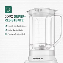 Liquidificador Pratic Power 550w 220v 2,2 Litros Branco L-97-W Mondial