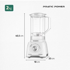 Liquidificador Pratic Power 550w 220v 2,2 Litros Branco L-97-W Mondial