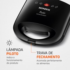 Sanduicheira Pratic Grill 750w 220v Sn-01 Mondial