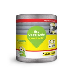Fita Adesiva Impermeabilizante Com Película Alumínio Larg.20cm Esp.1,0mm Rolo C/10m Veda Tudo Quartzolit
