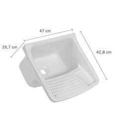 Tanque Pvc 22l 47x43x27cm Com Sifão Branco Tq0sf/Sc*Br1 Astra