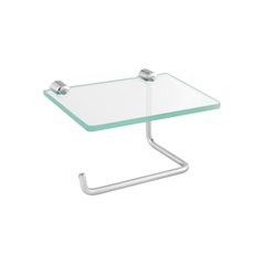 Papeleira Com Suporte de Vidro Incolor 1210 Clara Inox