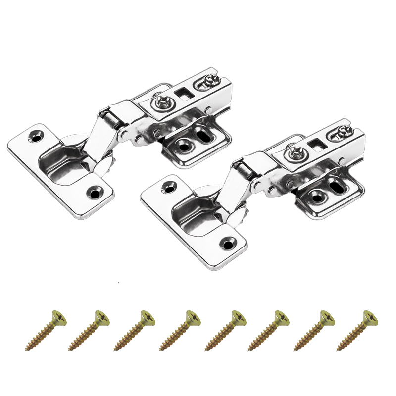 Dobradiça de Pressão Inox 35mm Alta Pistão 2 Peças C/Parafusos 4418 Renna