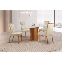 Mesa de Jantar Ágata 120x80 Mel/Bege Tampo Off 2231.1.1.15