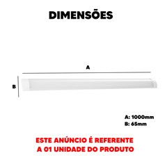 Luminária Led Sobrepor Slim 50cm 36w 100 A 240v 2160lm 6500k Br Avant