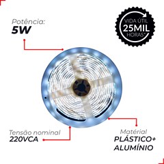 Fita Led Kit Com 5 Metros Ip65 5w 220v 6500k Branca Avant