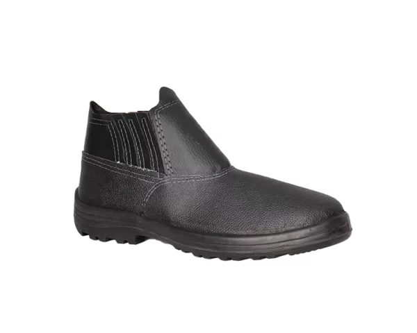 Bota de Couro Com Elástico Solado Pu Monodensidade 40 Preta Kadesh