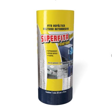 Fita Adesiva Impermeabilizante Com Película Alumínio Larg.30cm Rolo C/10m Superfita Denver B40180085 Pulvitec