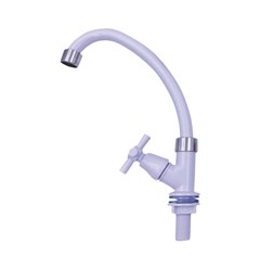 Torneira Para Cozinha Em Abs Mesa 1/4 de Volta S01 Branca 10016 Sorte Metais