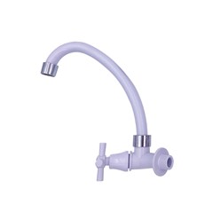 Torneira Para Cozinha Em Abs Parede 1/4 de Volta S01 Branca 10010 Sorte Metais