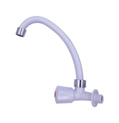 Torneira Para Cozinha Em Abs Parede 1/4 de Volta S02 Branca 10011 Sorte Metais