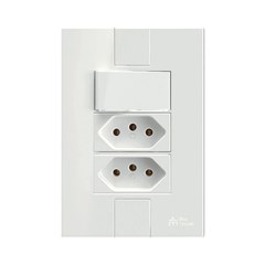 Interruptor 1 Seção Com 2 Tomadas 2p+T 10a Branco Click 49101 Mec-Tronic