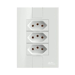 Tomada 2p+T Tripla 10a Branca Click 49087 Mec-Tronic