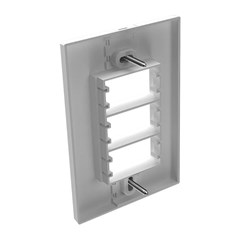 Placa 4x2 Com Suporte 3 Módulos Branca Click 82243 Mec-Tronic