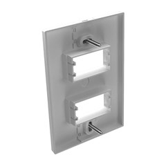 Placa 4x2 Com Suporte 2 Módulos Separados Branca Click 82242 Mec-Tronic